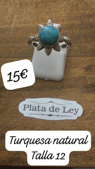 Anillo plata turquesa Talla 12