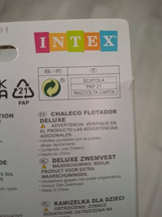 Chaleco flotador INTEX 3-6 años