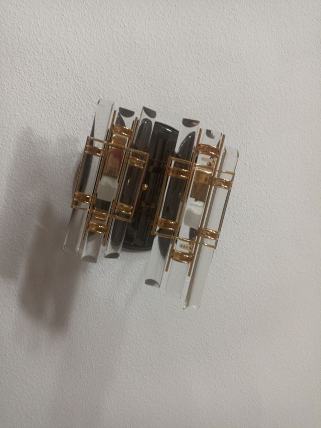 Lámpara dormitorio - Cristal dorada