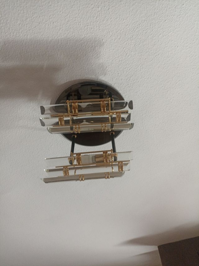 Lámpara dormitorio - Cristal dorada