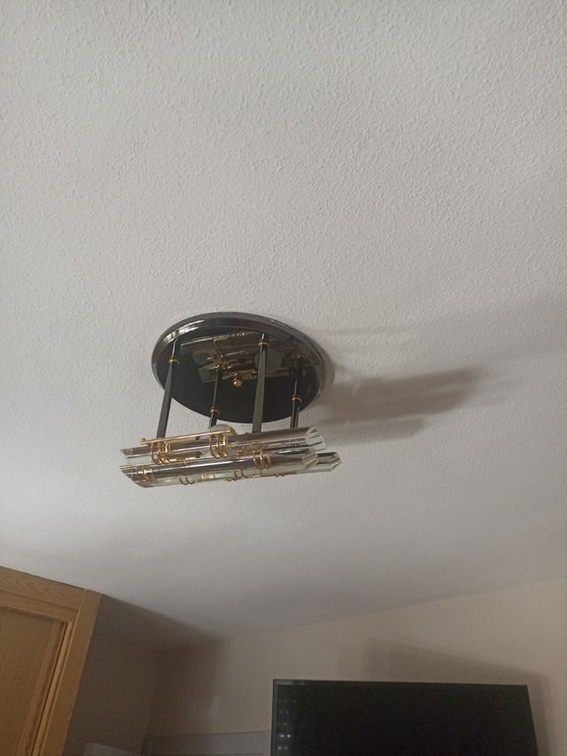 Lámpara dormitorio - Cristal dorada