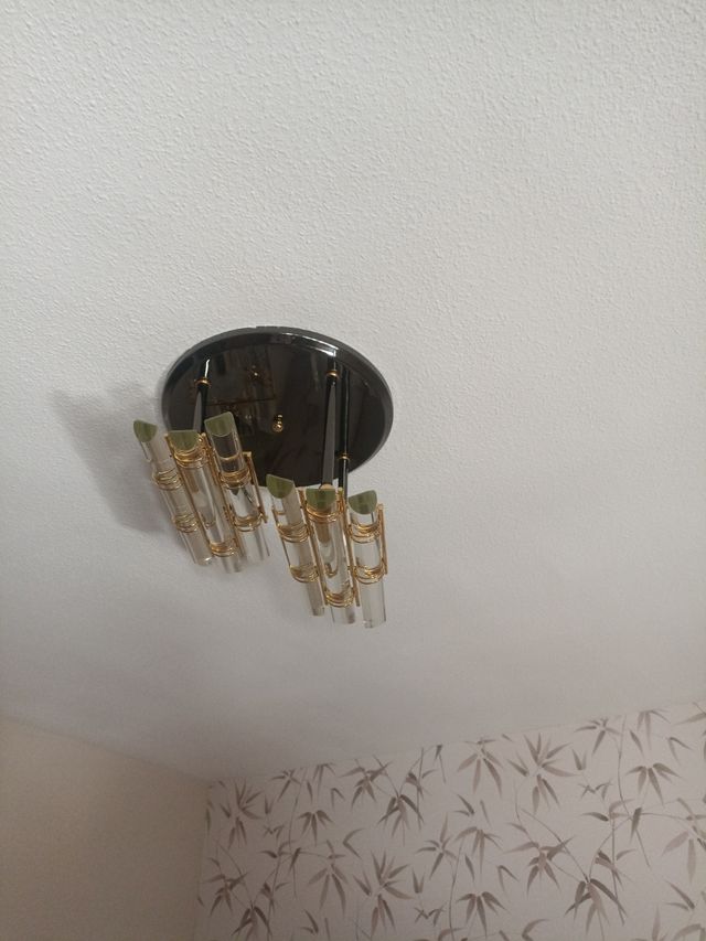 Lámpara dormitorio - Cristal dorada