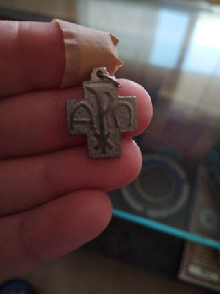Cruz Alfa y Omega | Colgante plata