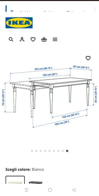 Tavolo Ikea INGATORP bianco