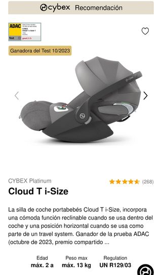 Cybex Cloud T i-Size grupo 0+