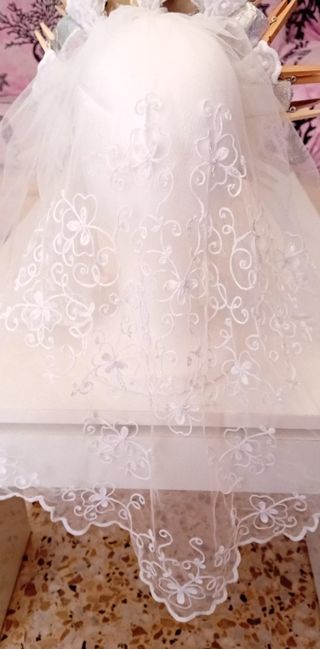 Mantilla niña bordada - blanco