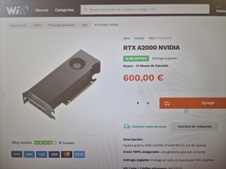 Nvidia RTX A2000 - Tarjeta gráfica 12GB