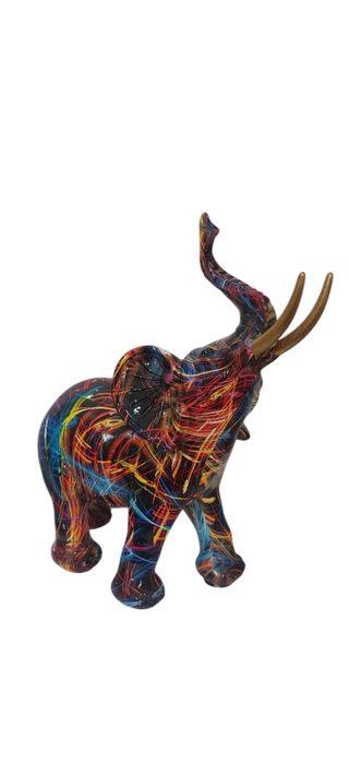 Elefante escultura multicolor