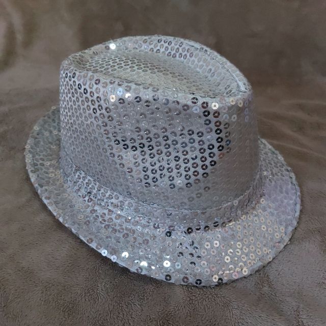 Gorro plata lentejuelas