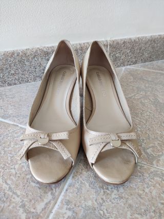 Carlo Pazolini - Scarpe beige open toe in cuoio