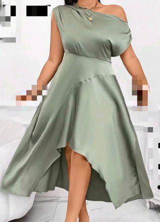 Vestido satén verde  - Fiesta