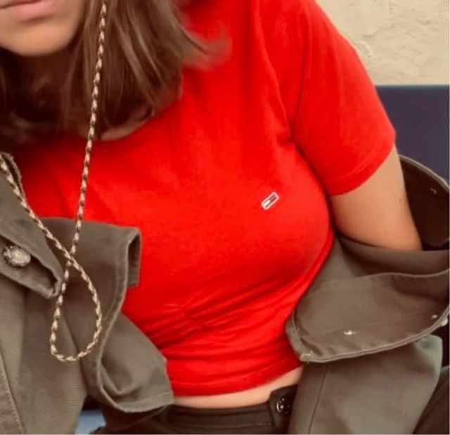 Crop top Tommy Jeans rojo XS