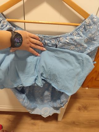 Vestido azul bordado - Talla única