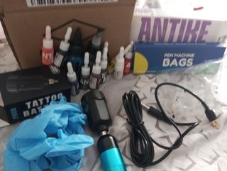 Máquina tatuaje + tintas