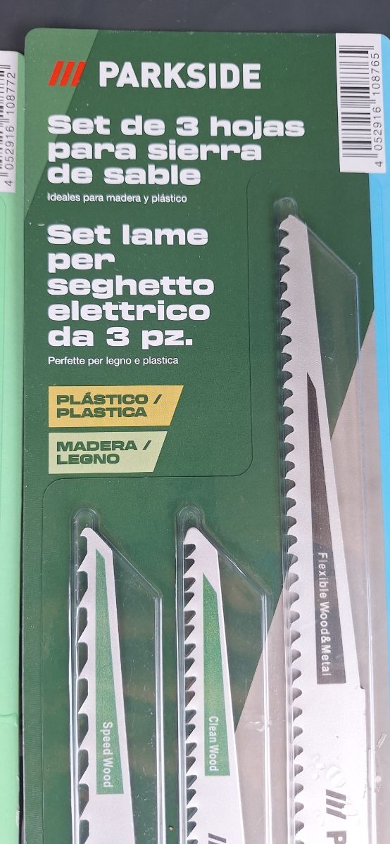 Set de 9 hojas para sierra de sable