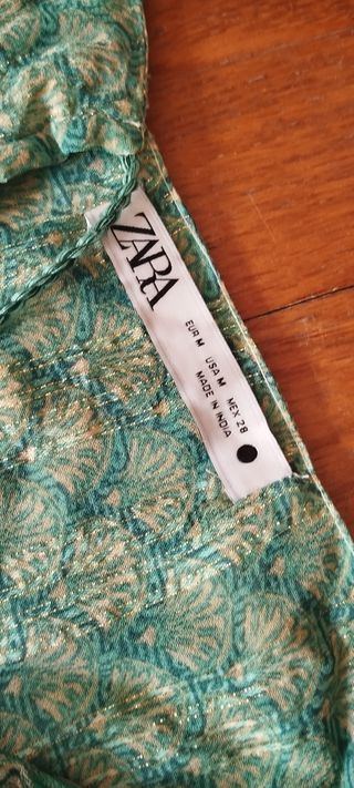 Vestido largo Zara - Verde azulado