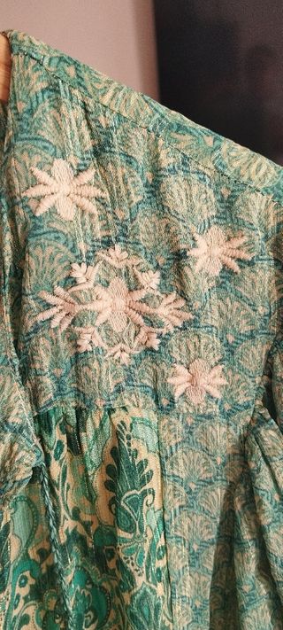 Vestido largo Zara - Verde azulado