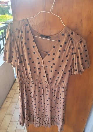 Abito OVS - L - Pois Marrone
