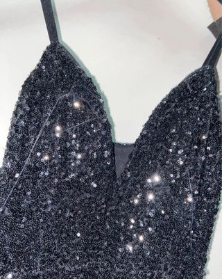 Vestito paillettes nero - cerimonia