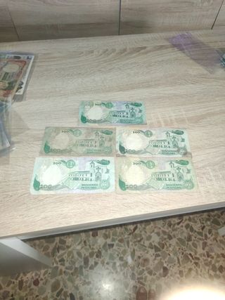 5 Billetes 200 Pesos Oro Colombia