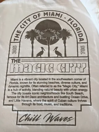 T-shirt Miami Beach vintage, Taglia M. Pull & Bear