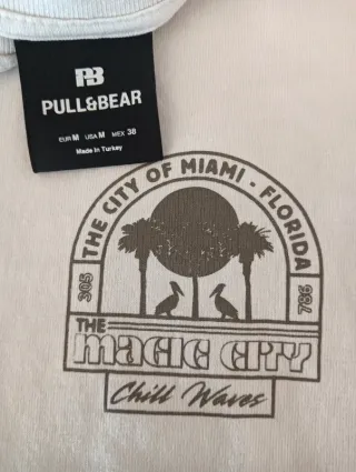 T-shirt Miami Beach vintage, Taglia M. Pull & Bear
