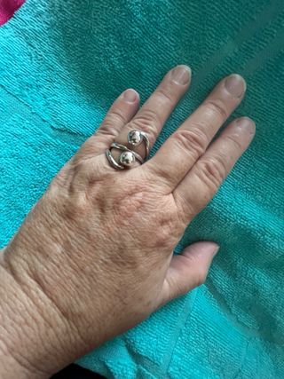 Anillo plata 2 bolas