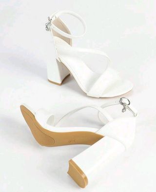 Sandalias tacón blanco mujer - talla 38