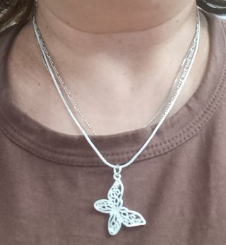 Colgante mariposa plata
