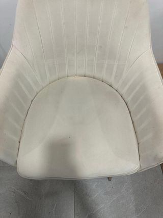 Sillon beige tela terciopelo