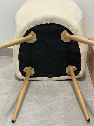 Sillon beige tela terciopelo