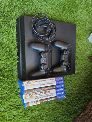 PS4 (PlayStation 4) CUH-1216B + 2 mandos +6 juegos