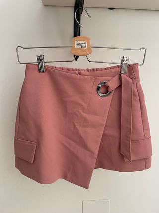 Falda pantalón rosa | Falda corta