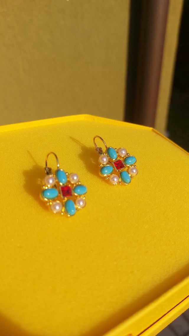 Orecchini vintage oro & turchese introvabili
