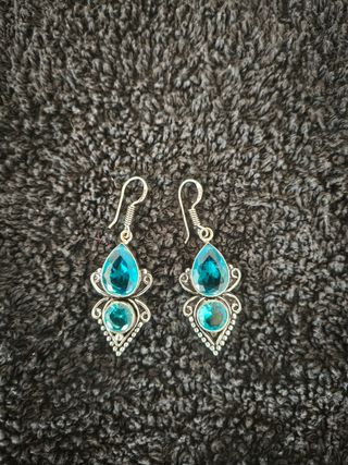 Set joyas plata 925 con piedras de fantasía
