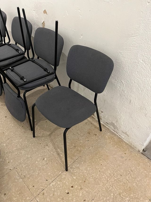 9 Sillas Ikea Tossberg Grises