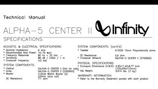 INFINITY ALPHA 5 CENTER II - Altavoz 80w