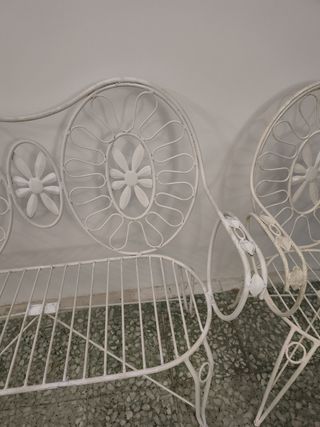 Conjunto jardín metal blanco