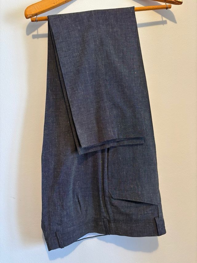 Completo giacca e pantalone Uomo Grigio in Lino