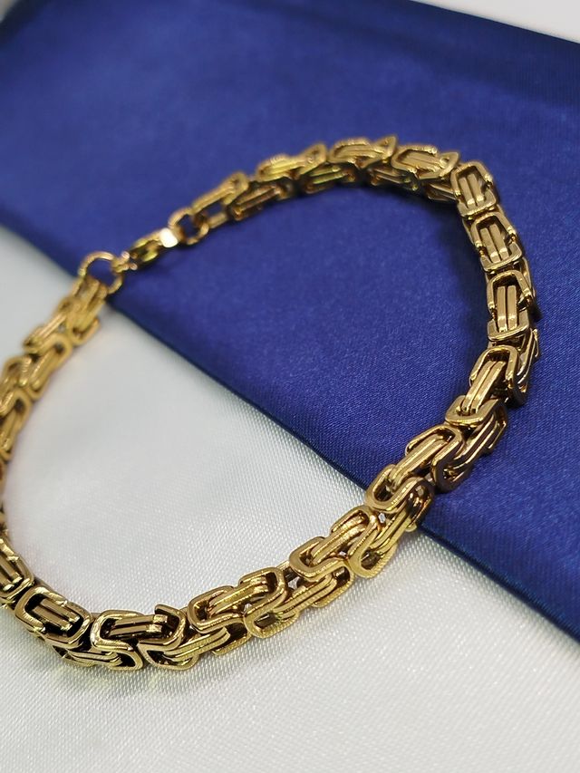 Pulsera Dragón dorada acero inoxidable