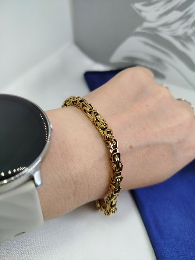 Pulsera Dragón dorada acero inoxidable