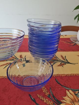 Zuppiera vetro blu - Trasparente...più 24 coppette