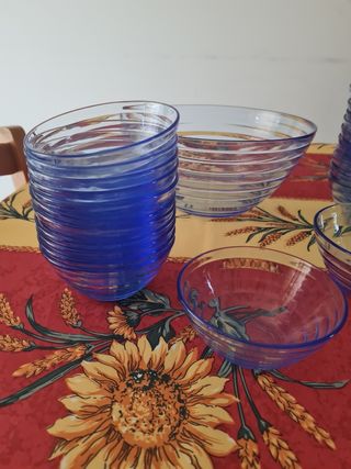Zuppiera vetro blu - Trasparente...più 24 coppette