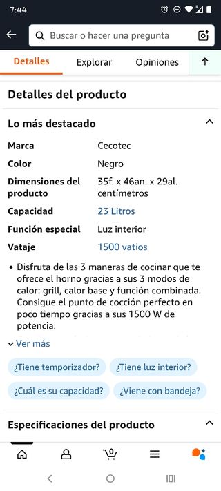 Horno Cecotec sobremesa