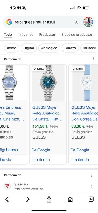 Reloj Guess | Azul y Plata