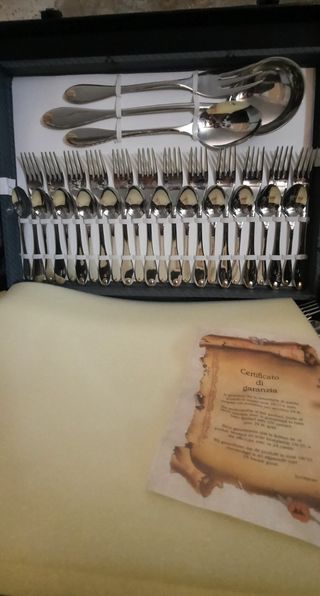 Posate acciaio 75pz oro | Set completo