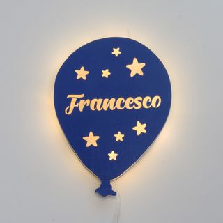  Lampada in legno a forma di palloncino con nome