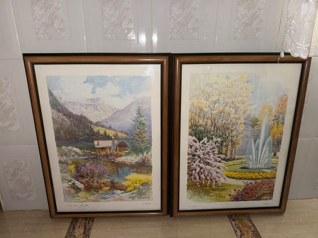 2 Cuadros paisajes antiguos