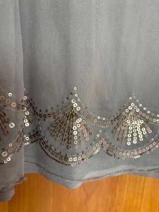 Blusa Promod Abalorios L Mujer Gris