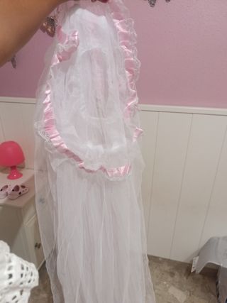 Mosquitera cama y recambio blanco y rosa 